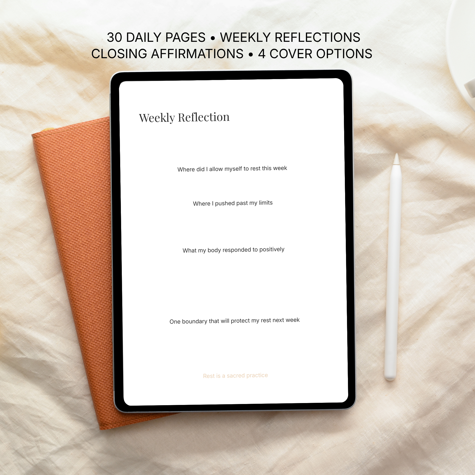 Rest is a Sacred Practice Journal | Burnout Recovery (Digital Journal)