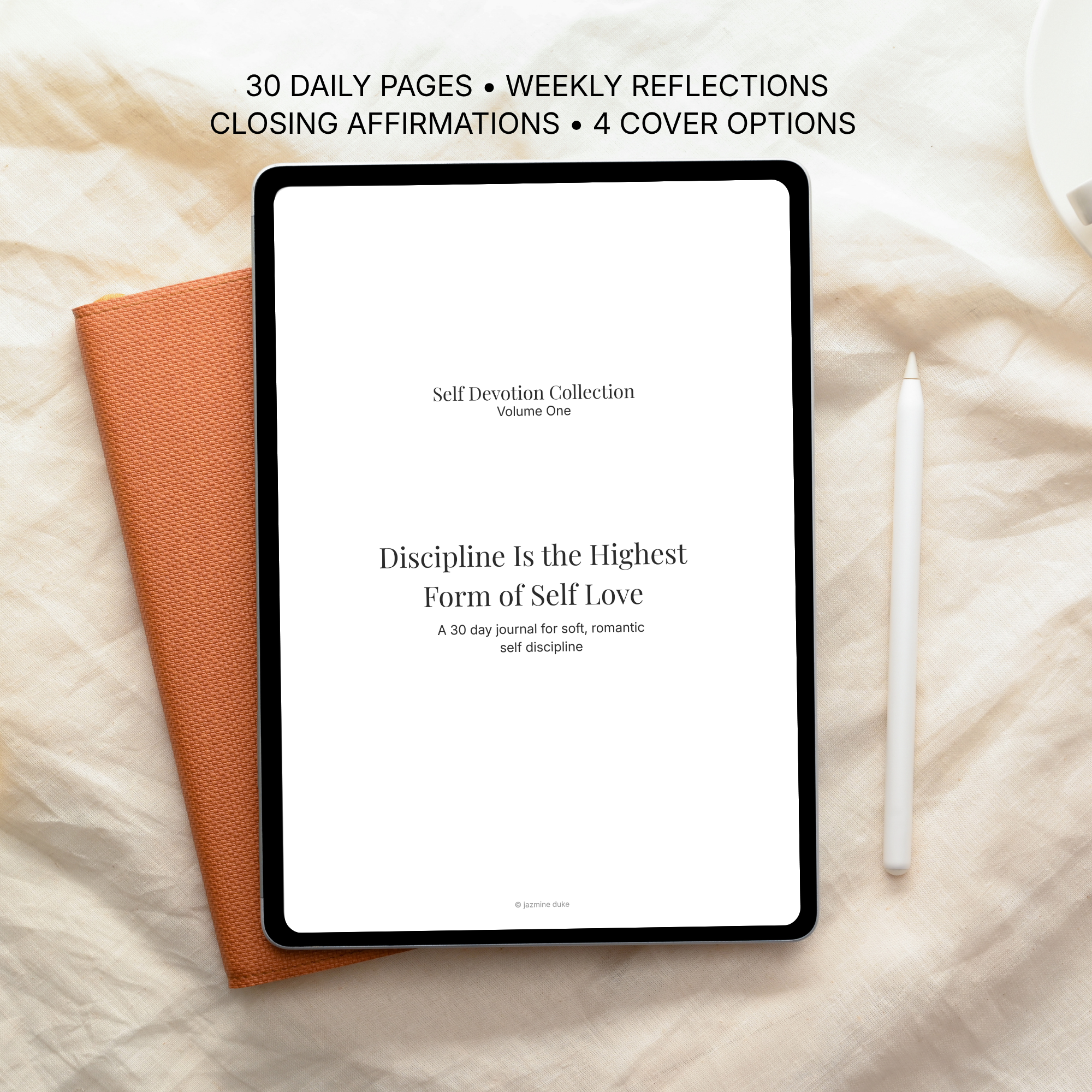 30 Day Self Love Journal | Soft Discipline, Daily Rituals (Digital Journal)