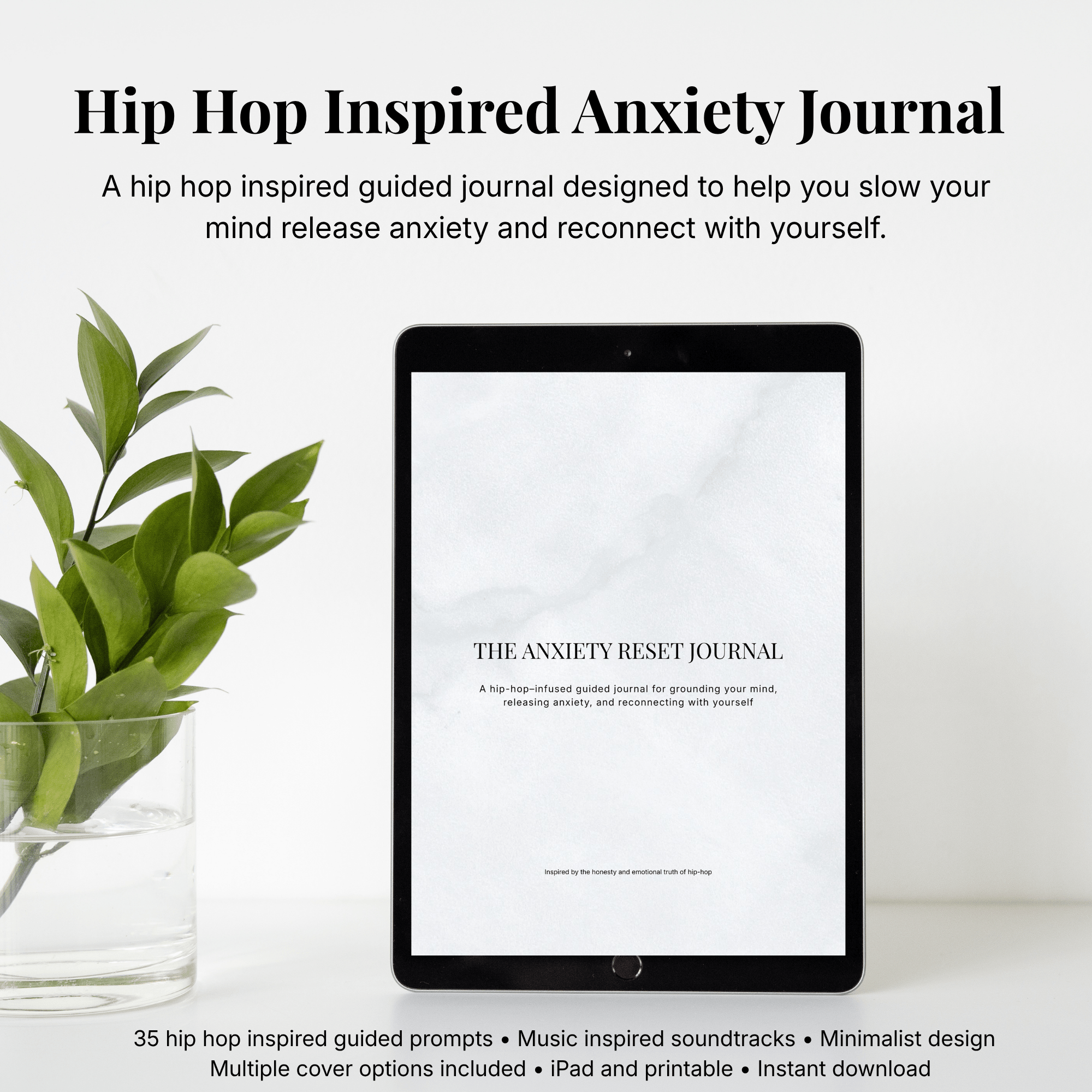 Hip Hop Inspired Anxiety Reset Journal for Women (Digital Download) - jD Bath Co - 