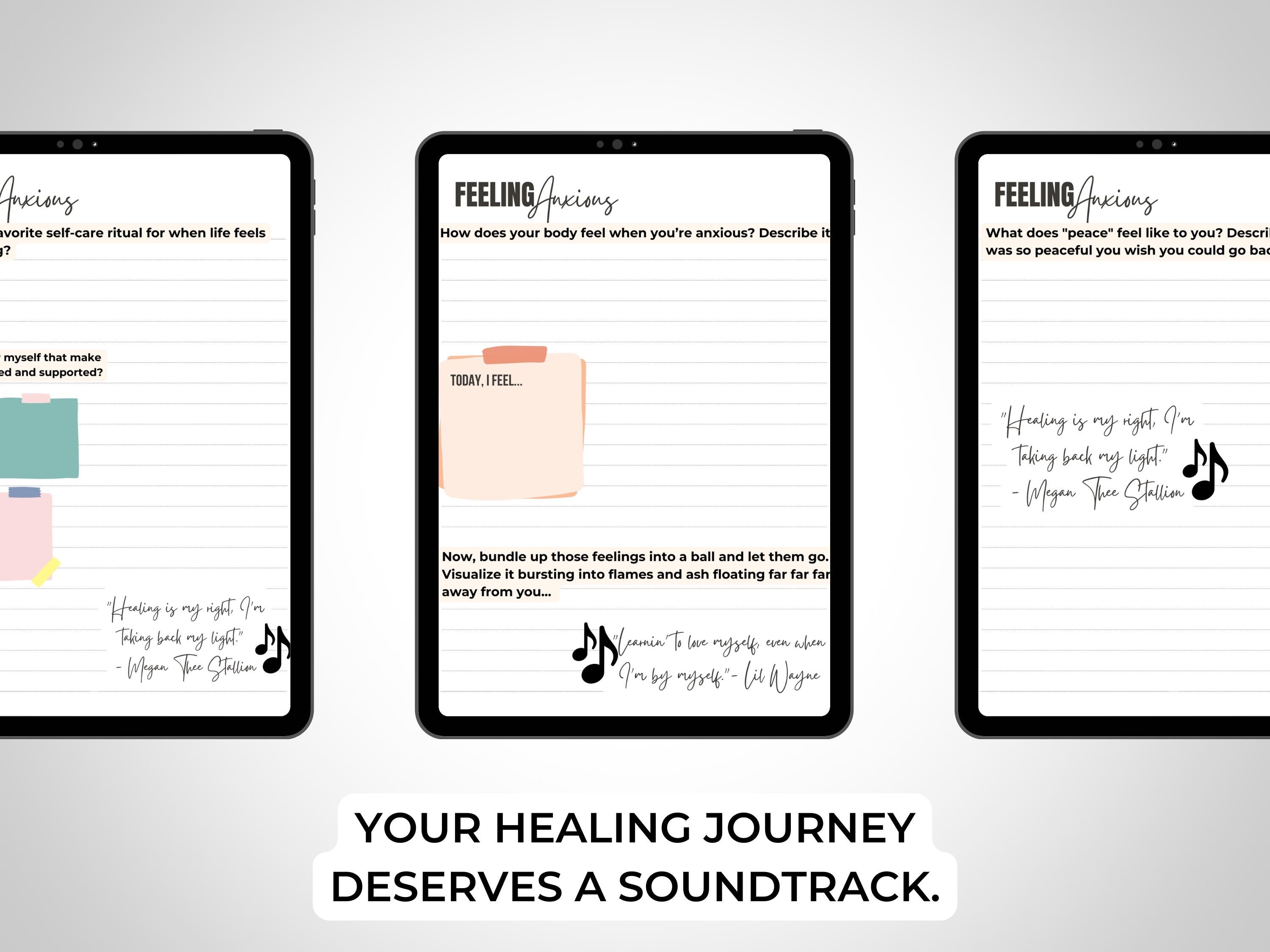 Anxiety Journal That Hits Different | digital, daily prompts, diary, undated, lined, printable, for iPad, Tablets, GoodNotes, Notability