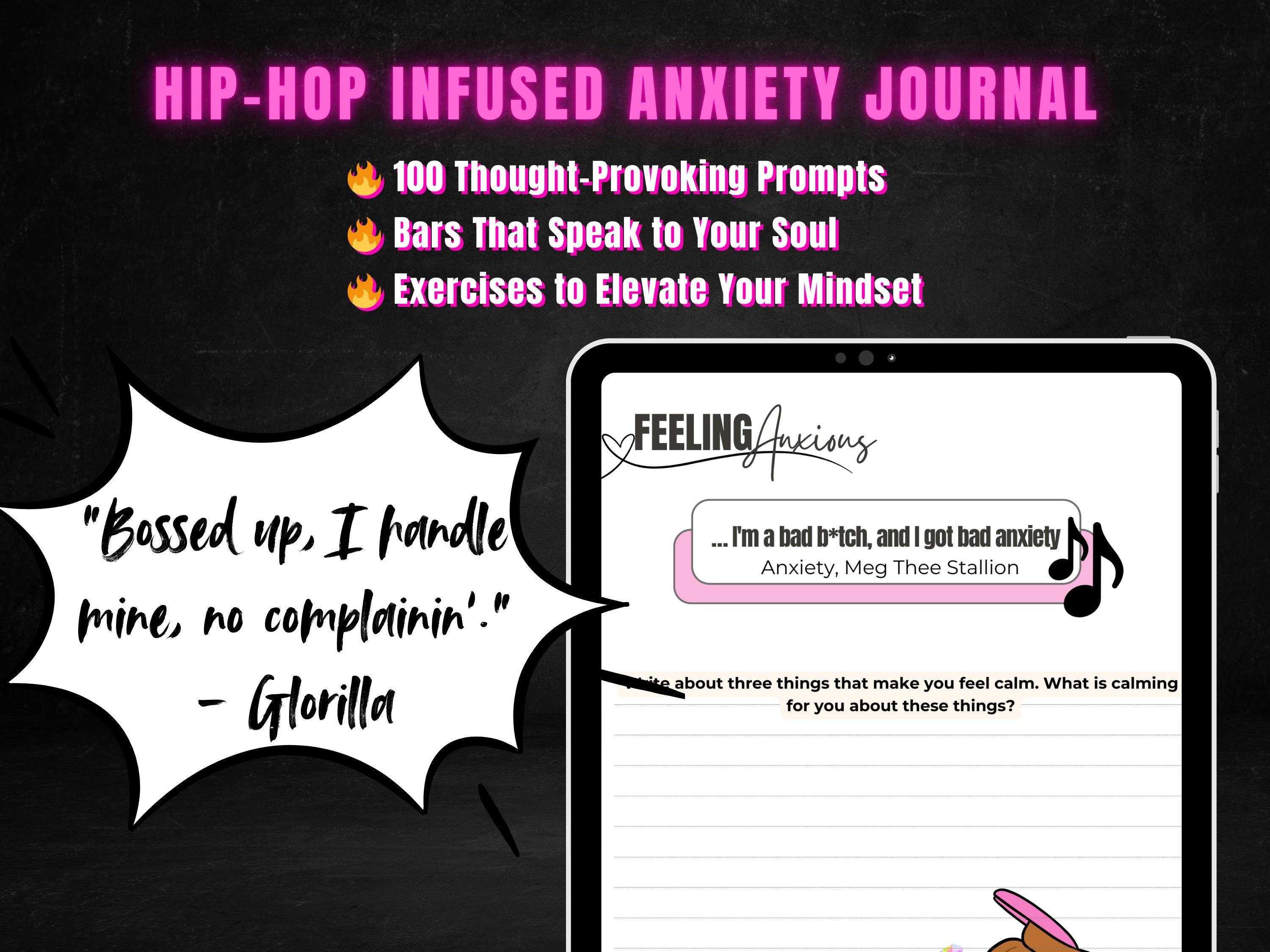 Anxiety Journal That Hits Different | digital, daily prompts, diary, undated, lined, printable, for iPad, Tablets, GoodNotes, Notability