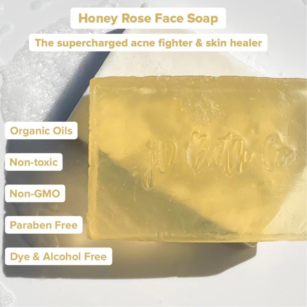 Honey Rose Beauty Bar Set: Natural Skincare, Tea Tree & Rosehip Oil