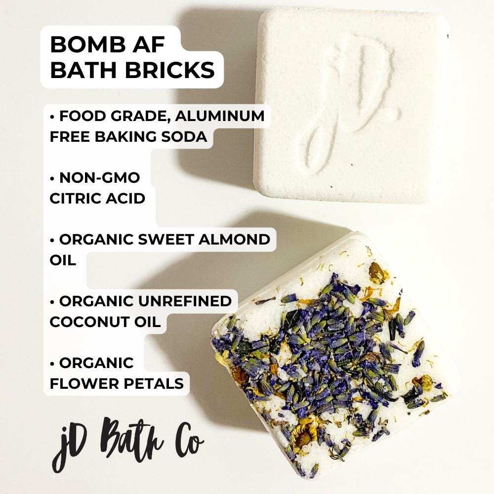Handmade Organic Bath Bombs: Rose, Tea Tree & Lavender - Box Set of 5