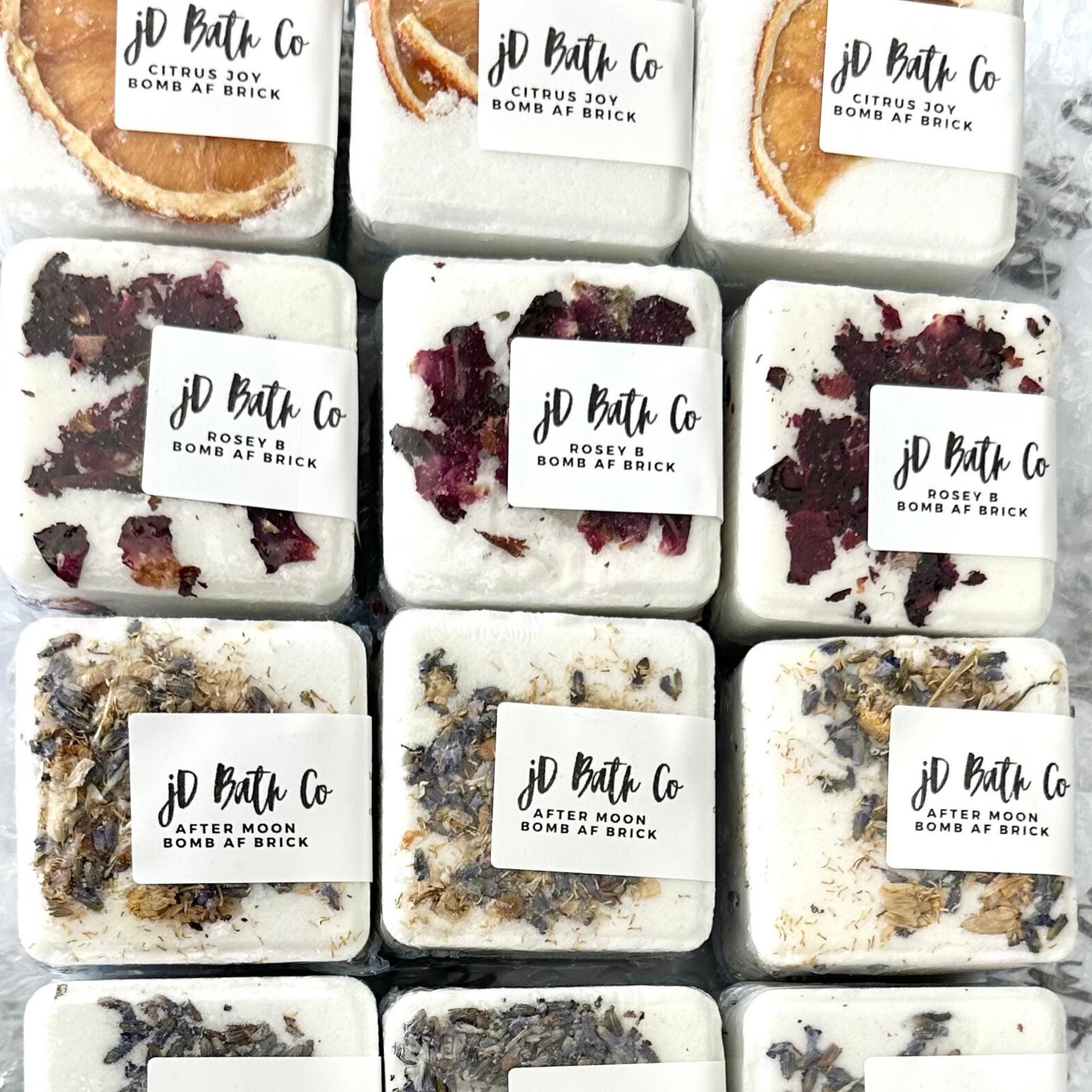 Handmade Organic Bath Bombs: Rose, Tea Tree & Lavender - Box Set of 5