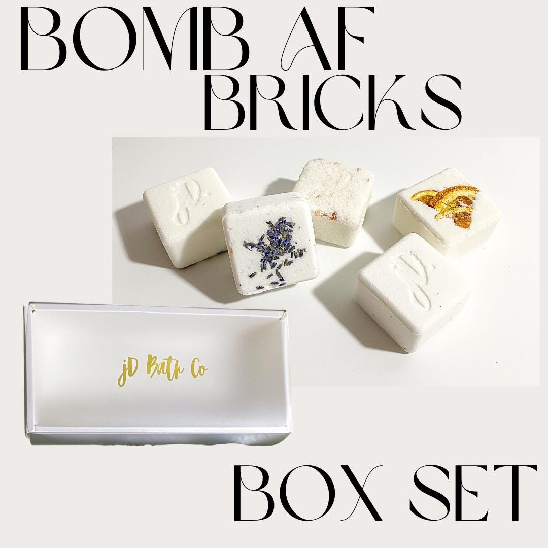 Handmade Organic Bath Bombs: Rose, Tea Tree & Lavender - Box Set of 5