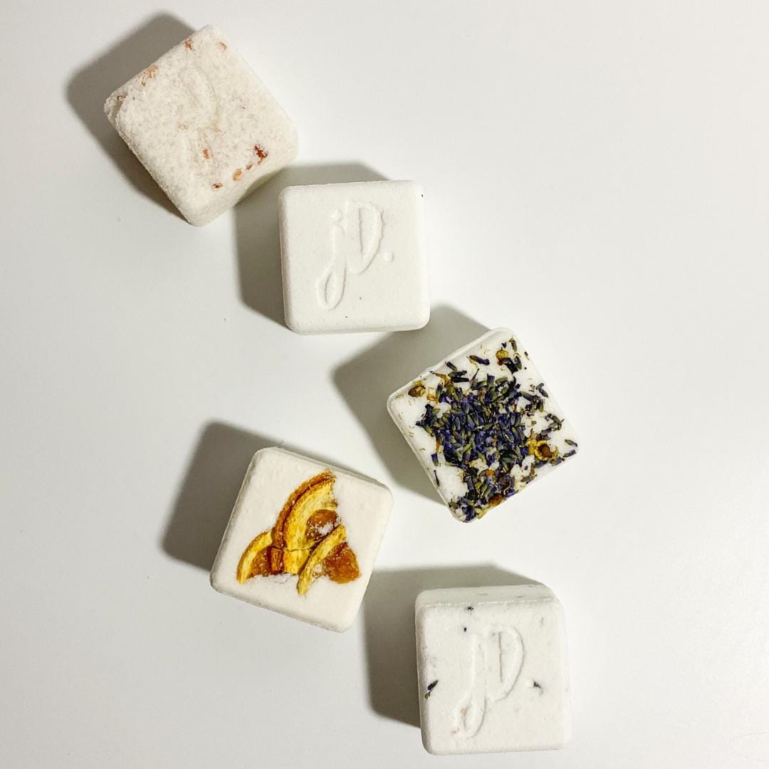 Handmade Organic Bath Bombs: Rose, Tea Tree & Lavender - Box Set of 5