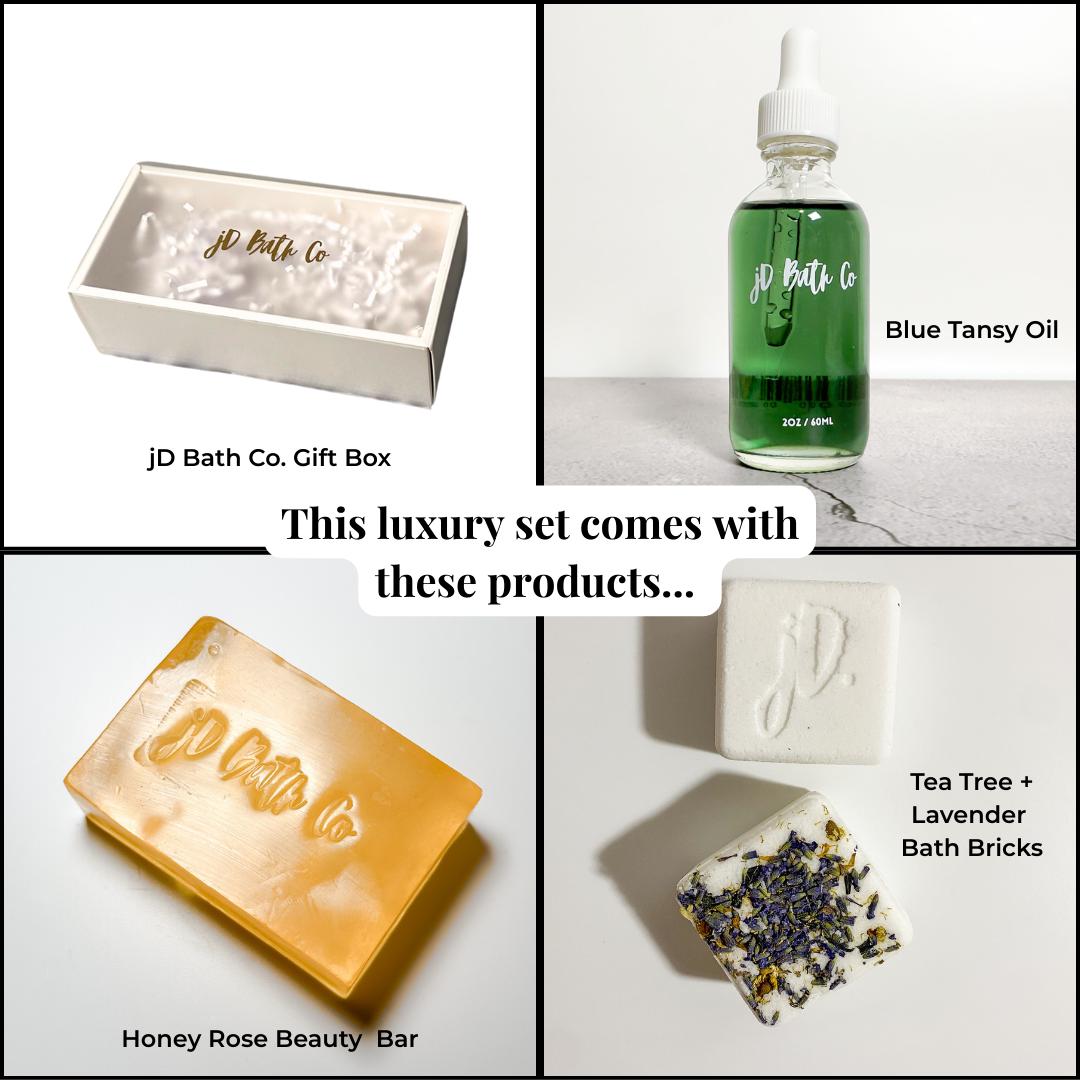 Organic Spa Gift Set: Bath Bombs, Soap & Body Oil