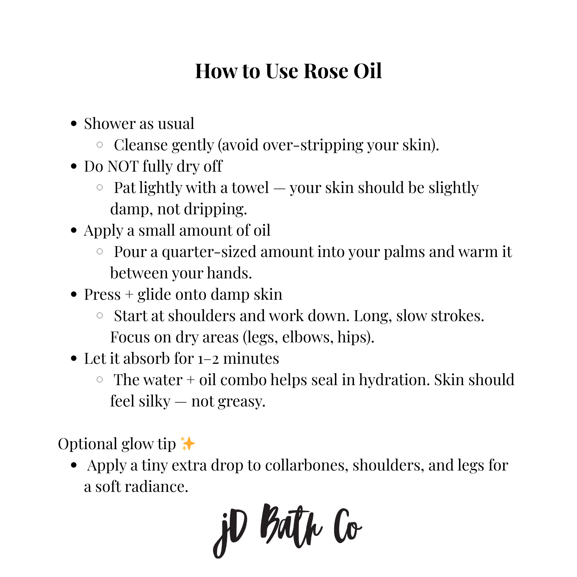 Luxury Rose Body Oil – 16oz Organic Rose Oil for Glowing Skin - jD Bath Co - ET-4398326400