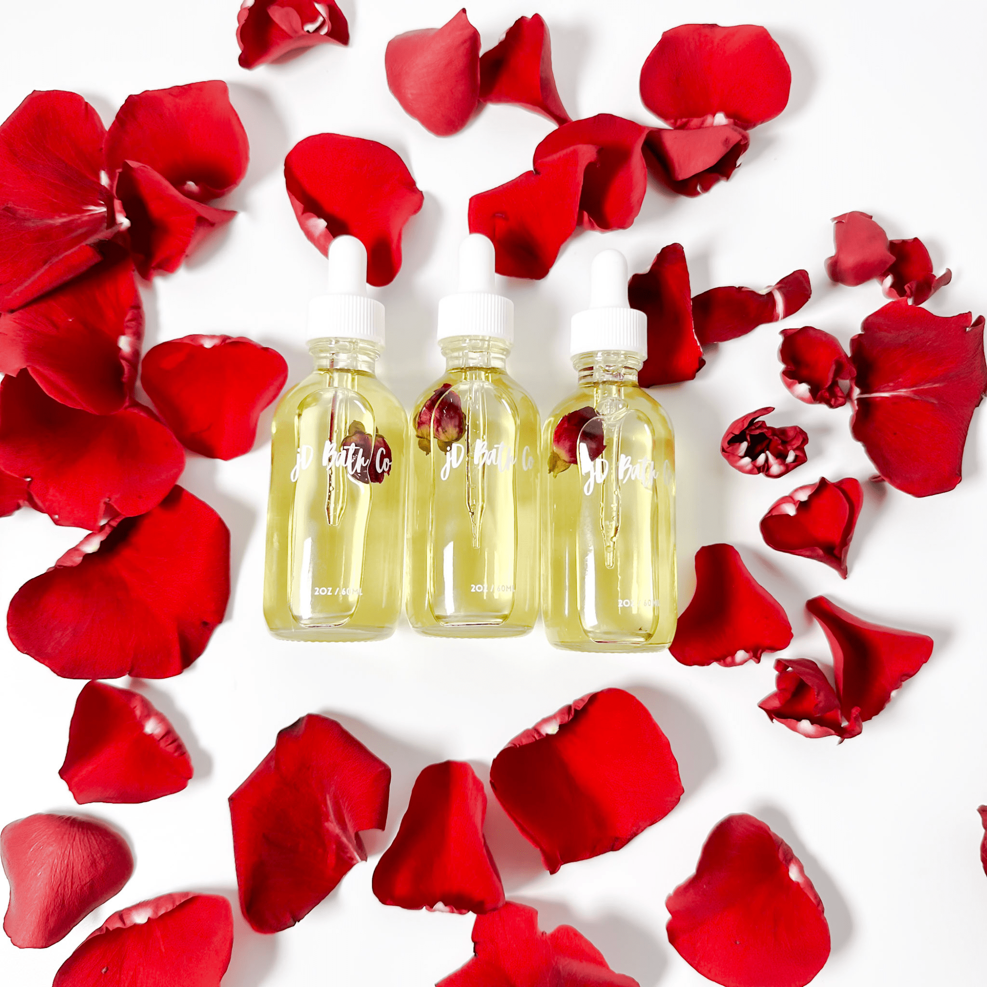 Organic Rose Face & Body Oil: Vegan Moisturizer for Sensitive Skin - jD Bath Co - ET-26378636121