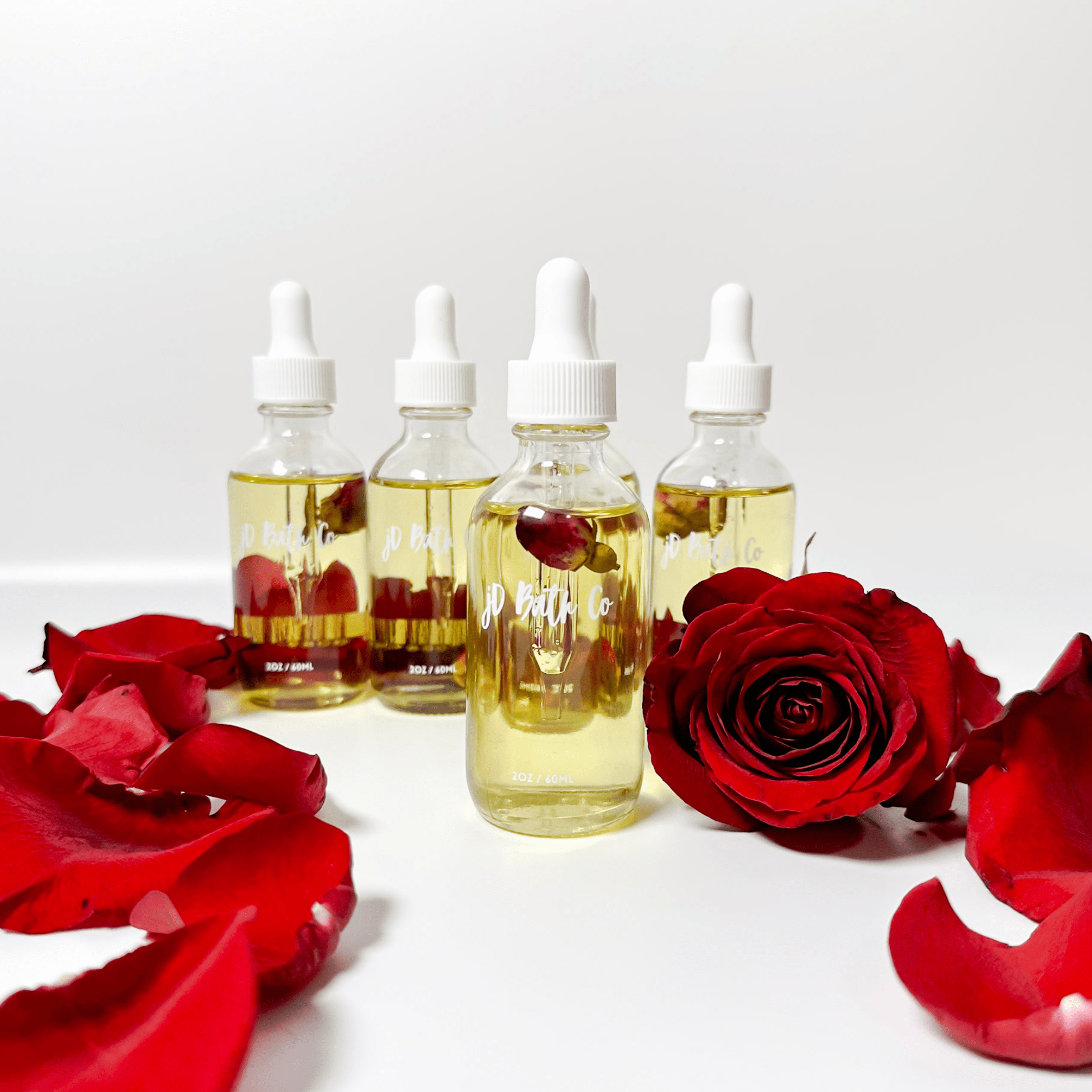 Organic Rose Face & Body Oil: Vegan Moisturizer for Sensitive Skin - jD Bath Co - ET-26378636121