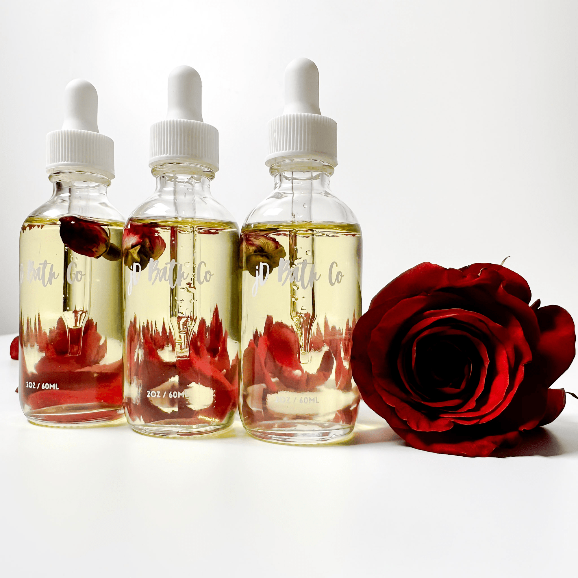 Organic Rose Face & Body Oil: Vegan Moisturizer for Sensitive Skin - jD Bath Co - ET-26378636121