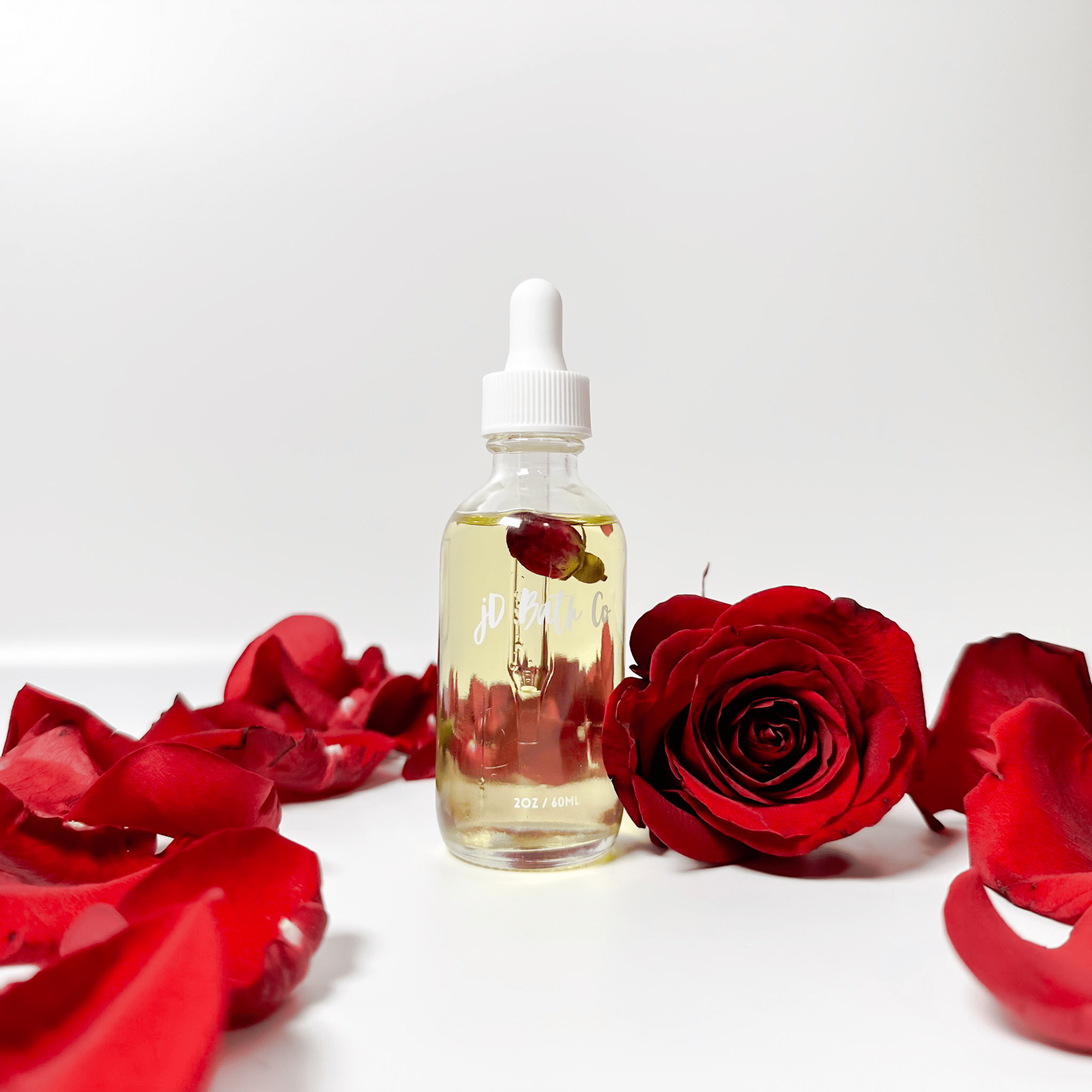 Organic Rose Face & Body Oil: Vegan Moisturizer for Sensitive Skin - jD Bath Co - ET-26378636121