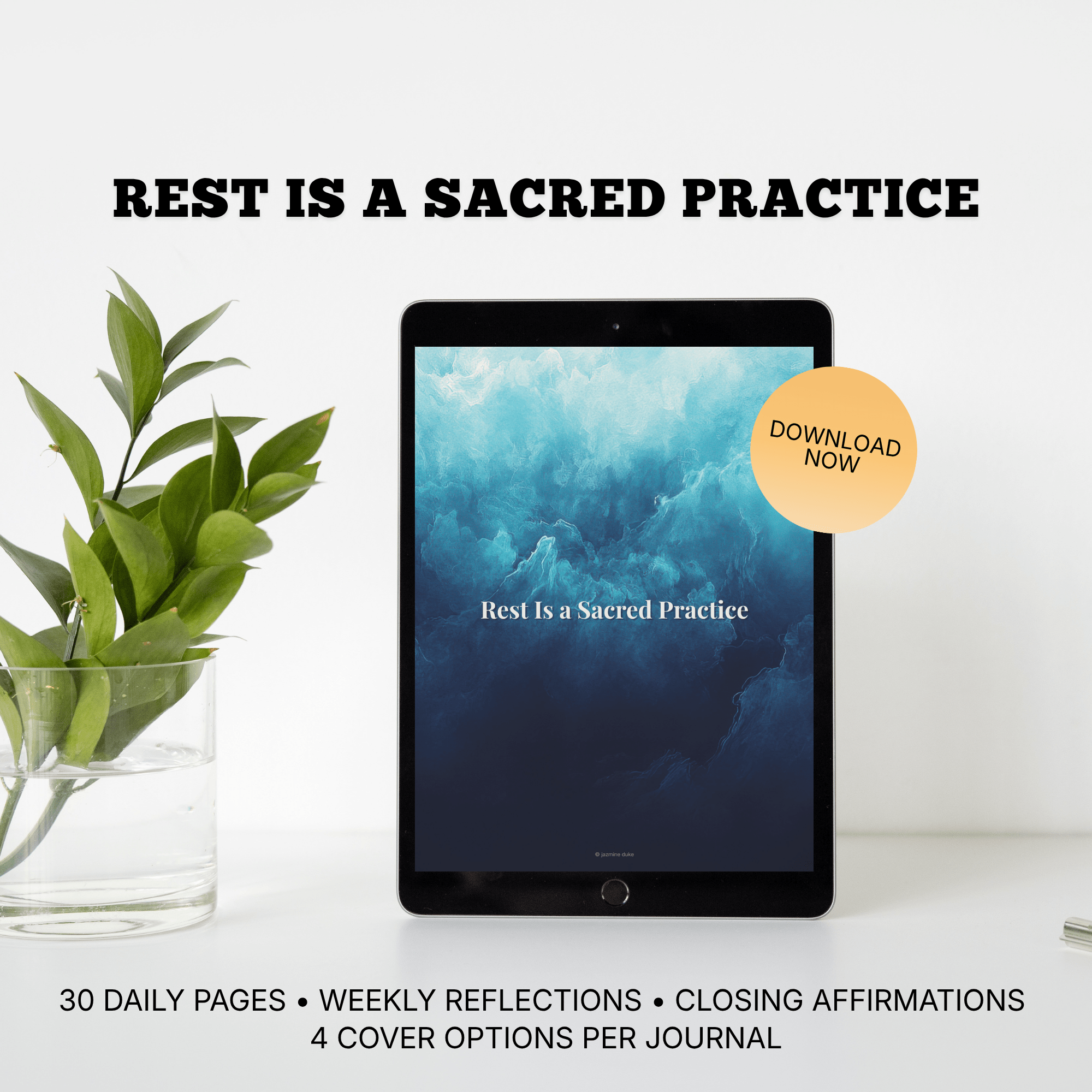 Rest is a Sacred Practice Journal | Burnout Recovery (Digital Journal) - jD Bath Co-