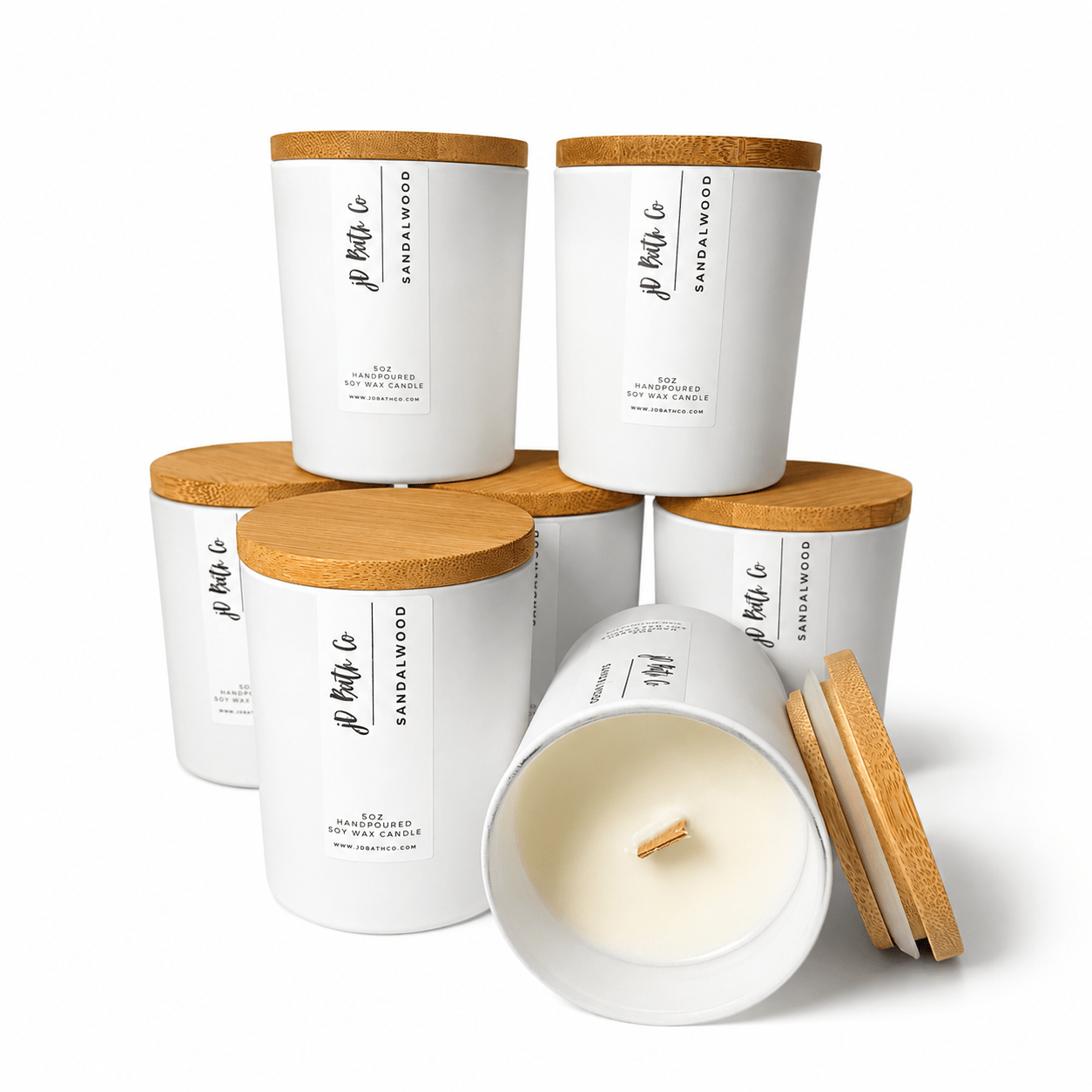 Sandalwood Scented Candle – Sandalwood Soy Candle | Warm, Relaxing Home Fragrance - jD Bath Co-